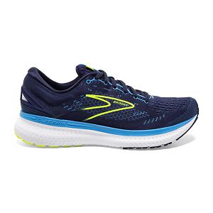 Brooks Glycerin 19 Road Running Shoes - Mens, Navy/Blue/Yellow | IE-WCF570641